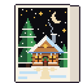 Snowy cabin card